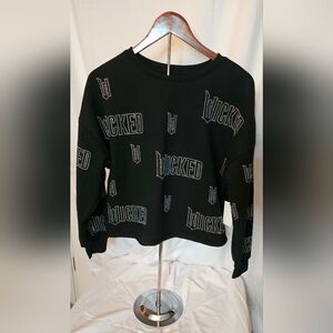 Wicked Rhinestone Cropped Sweatshirt | Official Licensed | Black - Size M - NWT